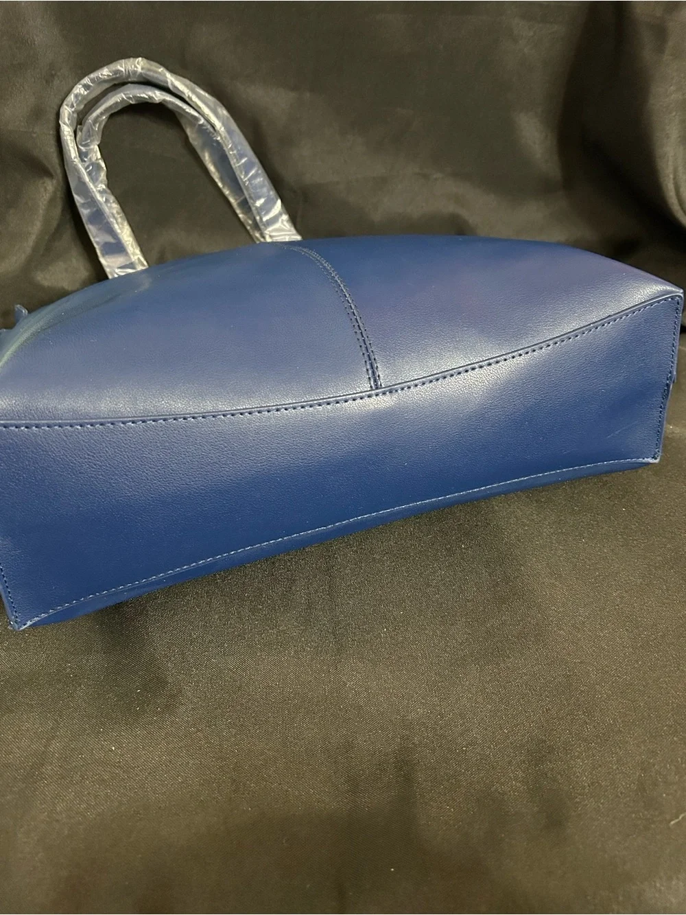 Joy Mangano Leather Structured RFID Navy Blue Tote Bag Women’s Tote NWT